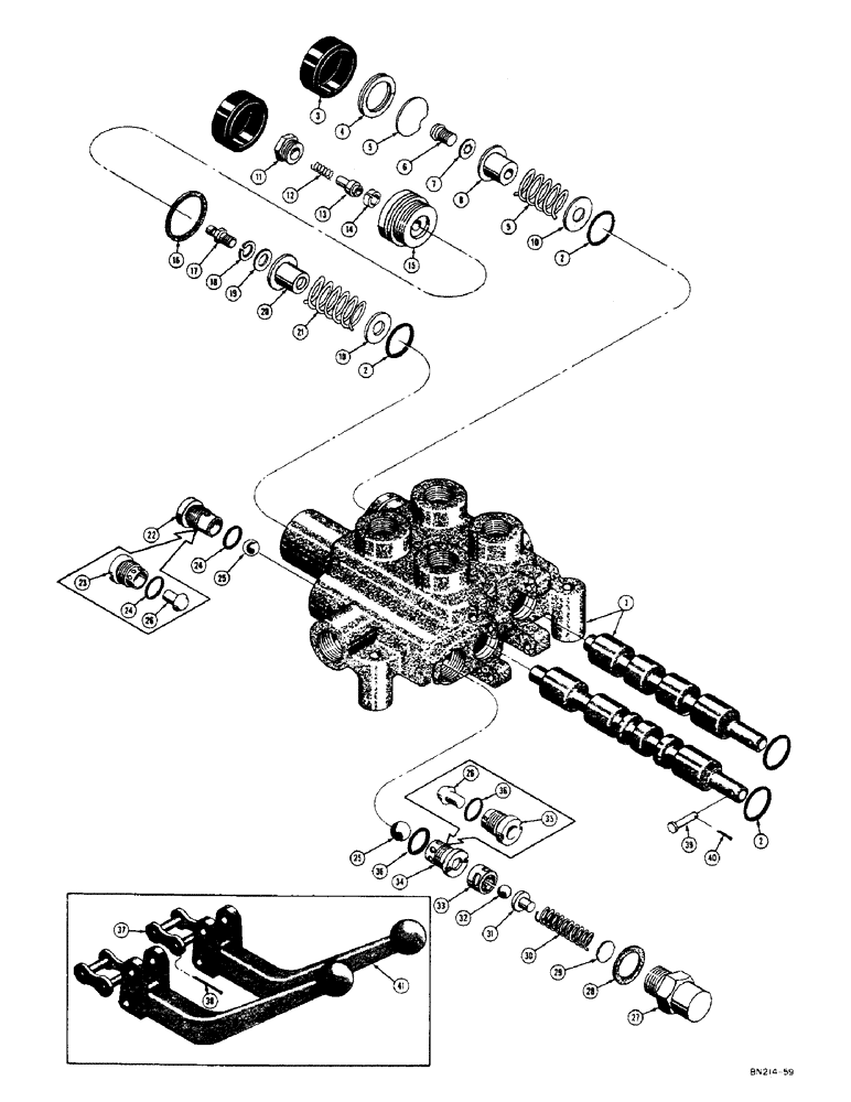 Схема запчастей Case 310D - (084) - D25450 HYDRAULIC CONTROL VALVE (07) - HYDRAULIC SYSTEM