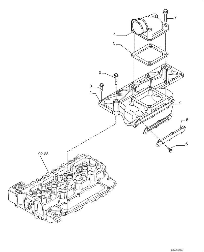 Схема запчастей Case 521E - (02-37) - INTAKE MANIFOLD (02) - ENGINE