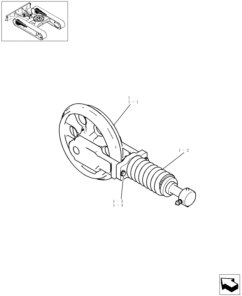 Схема запчастей Case CX36B - (346-01[1-01]) - IDLER ADJUSTER (48) - TRACKS & TRACK SUSPENSION