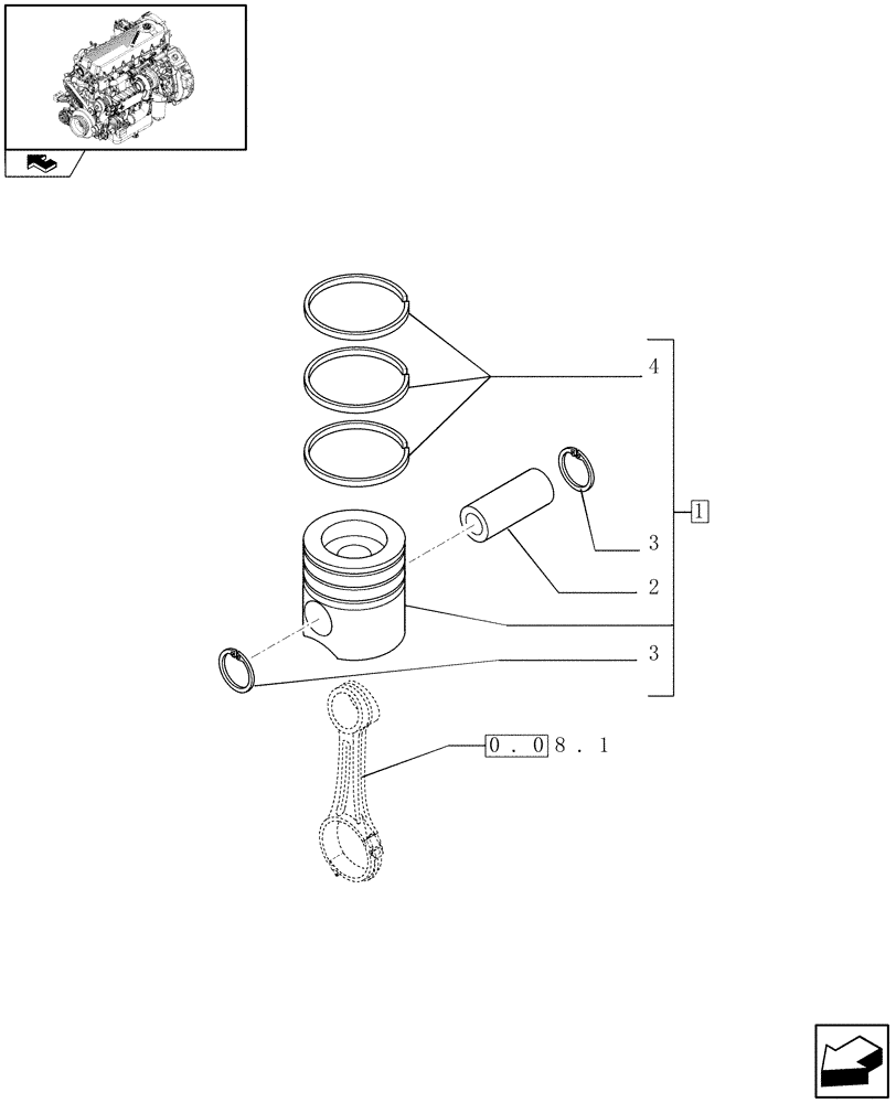 Схема запчастей Case F2CE9684H E003 - (0.08.2) - PISTON - ENGINE (504223631) 