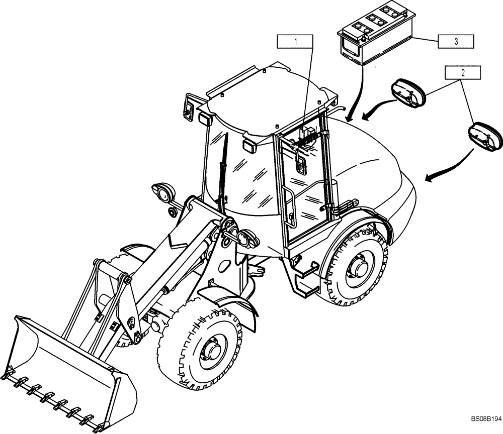 Схема запчастей Case 321E - (32.140[6559908000]) - ELECTRIAL SYSTEM REAR CARRIAGE (55) - ELECTRICAL SYSTEMS