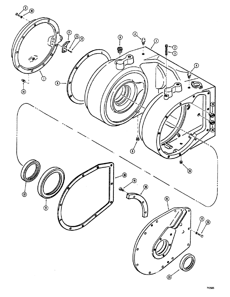 Схема запчастей Case 300 - (164) - HOUSING ASSEMBLY, GEARMATIC WINCH (18) - ATTACHMENT ACCESSORIES