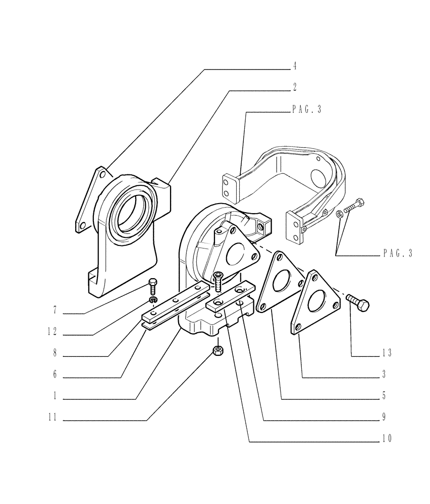 Схема запчастей Case 1850K - (2.346[02]) - TRACK IDLER - SUPPORT (04) - UNDERCARRIAGE