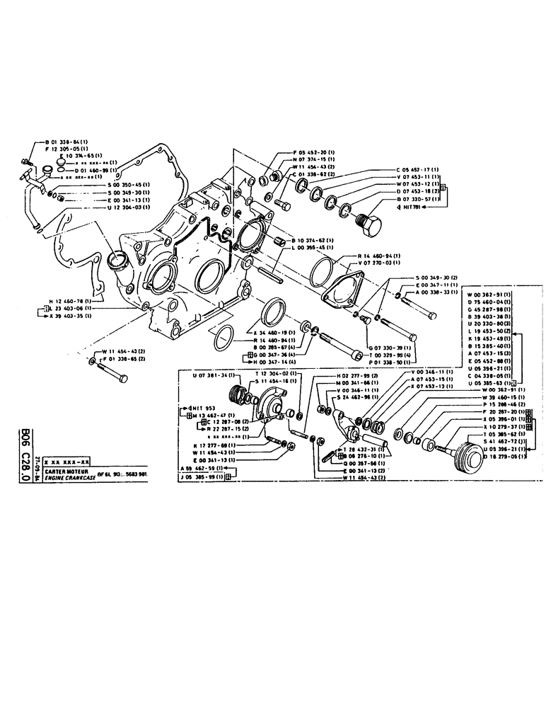 Схема запчастей Case 160CL - (054) - ENGINE CRANKCASE (01) - ENGINE