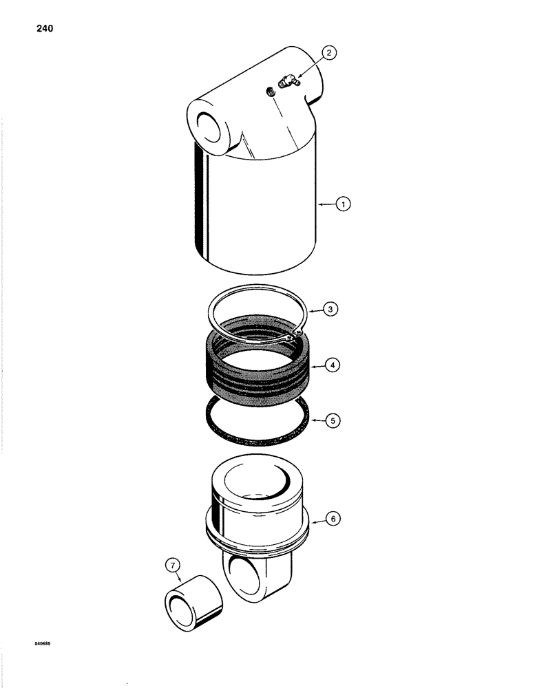 Схема запчастей Case 1280B - (240) - LEVELER CYLINDER (08) - HYDRAULICS