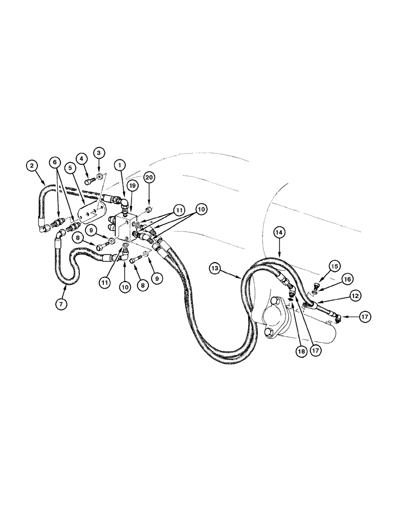 Схема запчастей Case 885 - (08-038[01]) - CIRCLE HYDRAULIC CIRCUIT - SIDE SHIFT (08) - HYDRAULICS