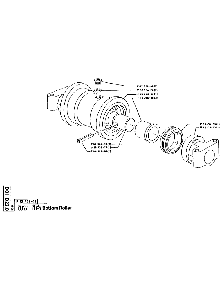 Схема запчастей Case 160CK - (33) - BOTTOM ROLLER (04) - UNDERCARRIAGE