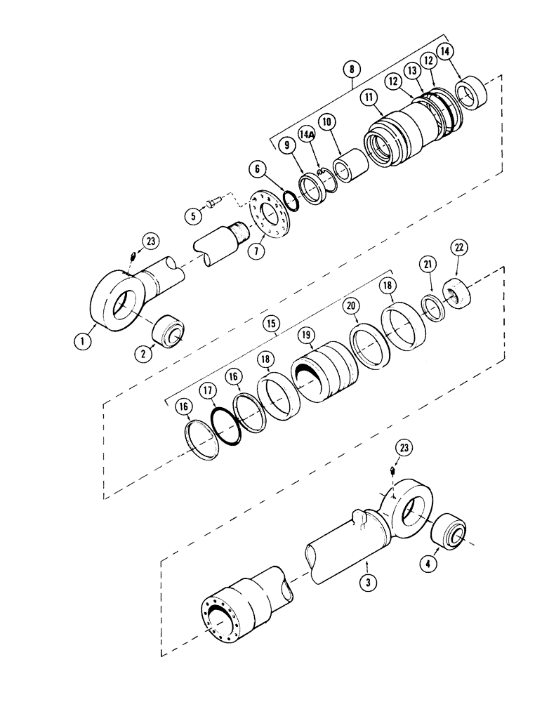 Схема запчастей Case 40 - (192) - CROWD CYLINDER, (6.50" ID X 47.50" STROKE), (USED WITH "E" BOOM) (35) - HYDRAULIC SYSTEMS