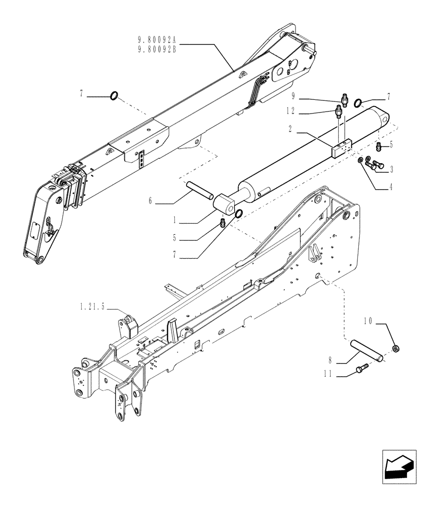 Схема запчастей Case TX1055 - (1.11.1[01]) - LIFT CYLINDER (35) - HYDRAULIC SYSTEMS