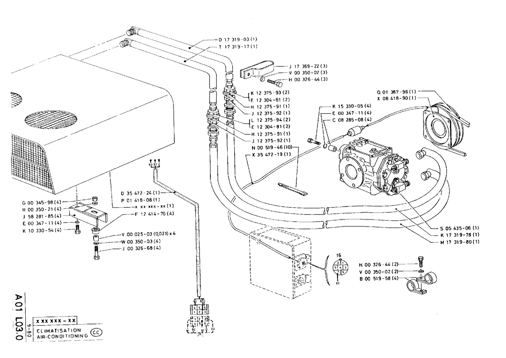 Схема запчастей Case 75C - (A01 L03.0) - AIR-CONDITIONING (05) - UPPERSTRUCTURE CHASSIS