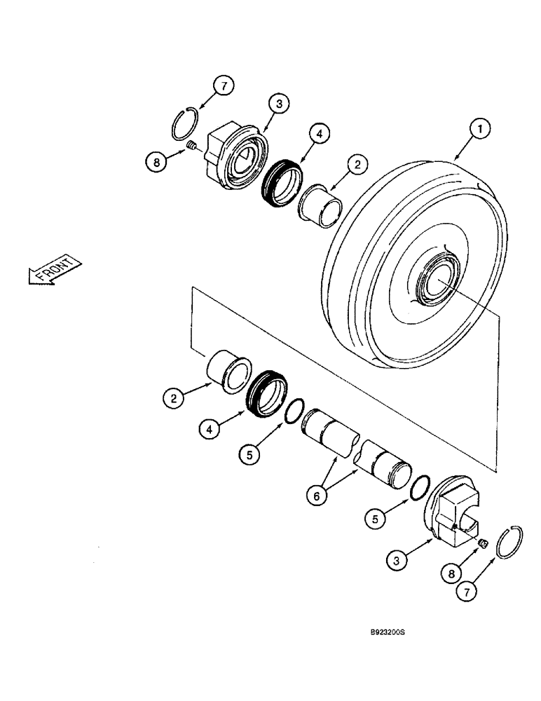 Схема запчастей Case 9060B - (5-06) - IDLER WHEEL (11) - TRACKS/STEERING