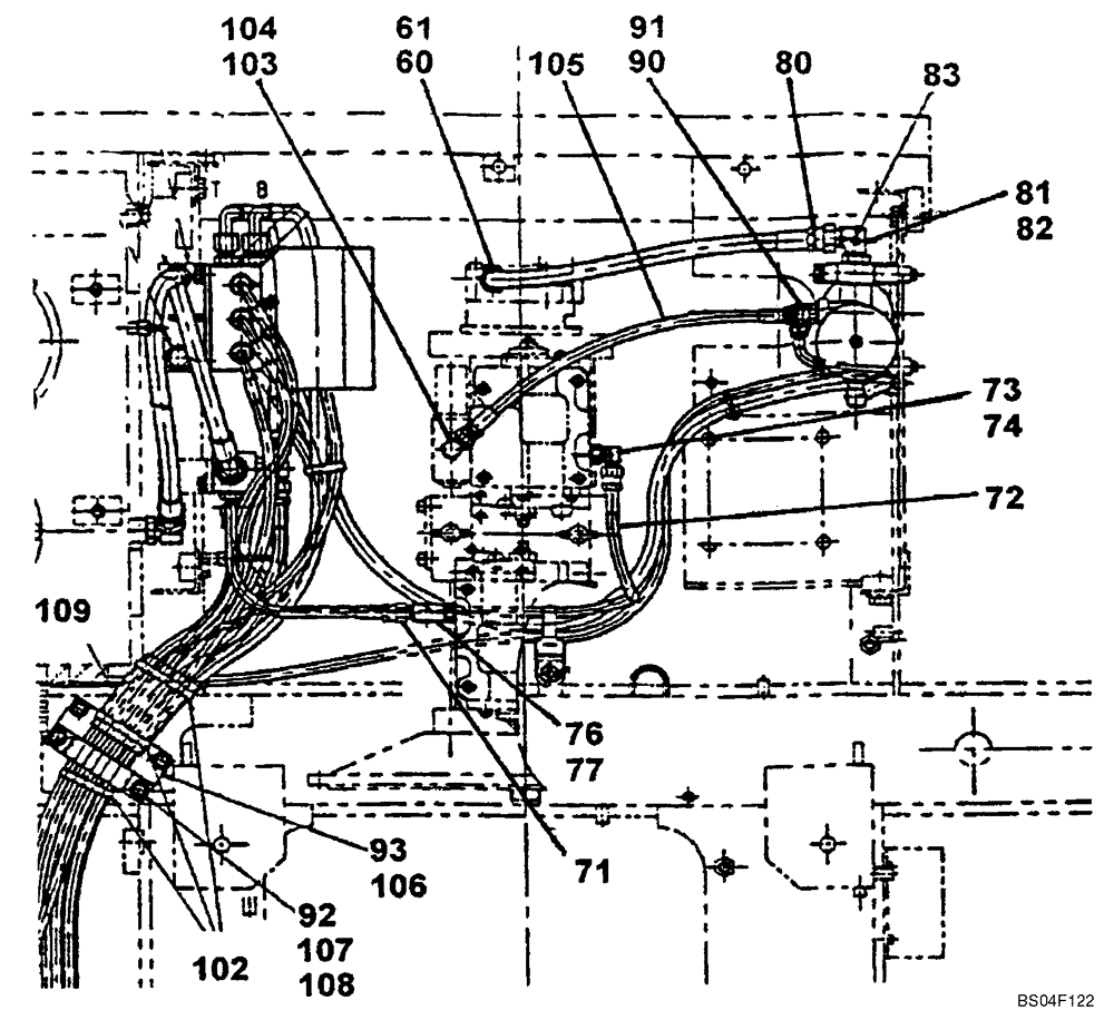 Схема запчастей Case CX160 - (08-34) - HYDRAULICS - PILOT PRESSURE, RETURN LINES; P.I.N. DAC0716270 - (08) - HYDRAULICS