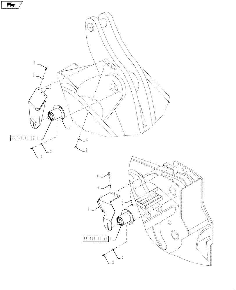 Схема запчастей Case 1021F - (55.746.01[01]) - CONTROL INSTALLATION - HGT AND RTT, HVT Z-BAR/XR (55) - ELECTRICAL SYSTEMS