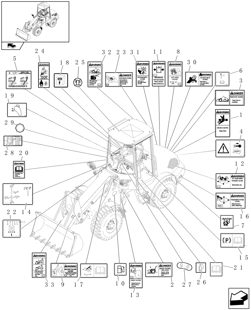 Схема запчастей Case 321E - (622/05[01]) - DECALS CANOPY (08) - SHEET METAL/DECALS