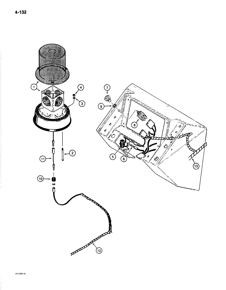 Схема запчастей Case 780C - (4-132) - 24 VOLT ROTATING BEACON AND CIRCUIT, CAB OR CANOPY (04) - ELECTRICAL SYSTEMS