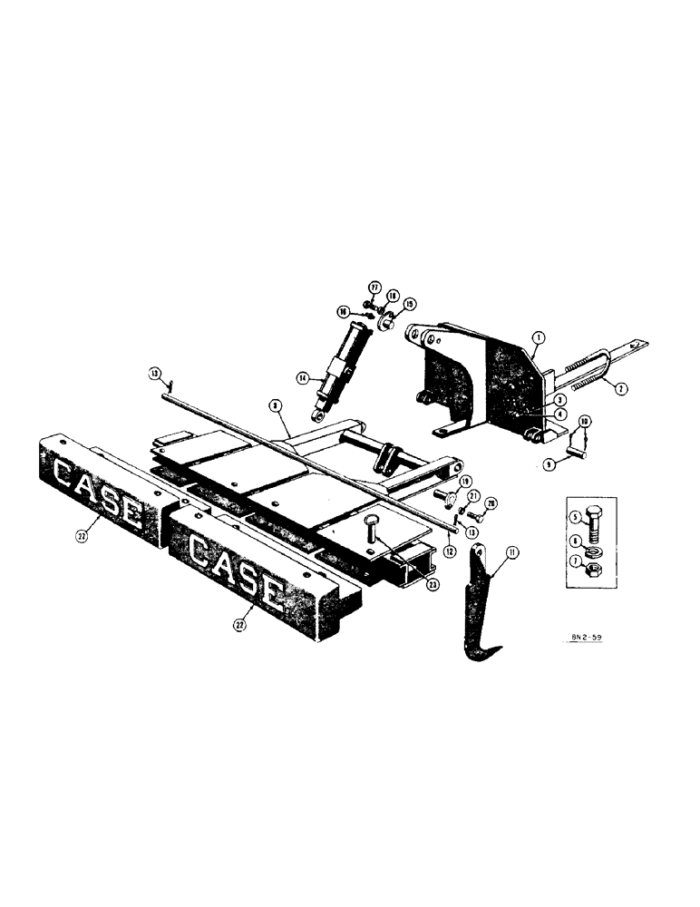 Схема запчастей Case 500 - (250[1]) - (USED FROM SERIAL #3000502) (05) - UPPERSTRUCTURE CHASSIS