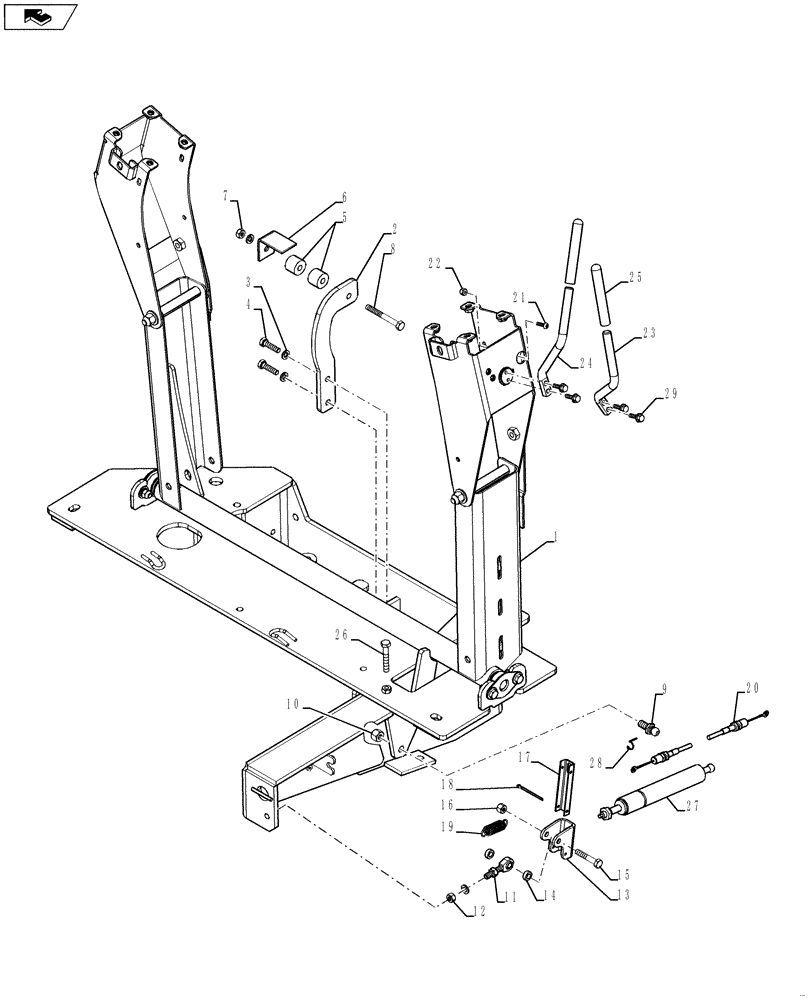 Схема запчастей Case 580SN WT - (35.726.09[03]) - CONTROL, TOWER STRUCTURE (35) - HYDRAULIC SYSTEMS