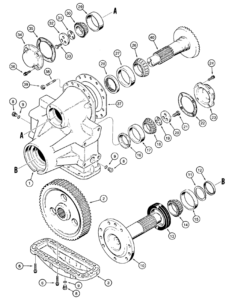 Схема запчастей Case 550H - (6-09) - TRANS., FINAL DRIVE, 1627 MM (64 IN) GAUGE WIDE TRACK (WT) OR LOW GROUND PRESSURE (LGP) MODELS (06) - POWER TRAIN