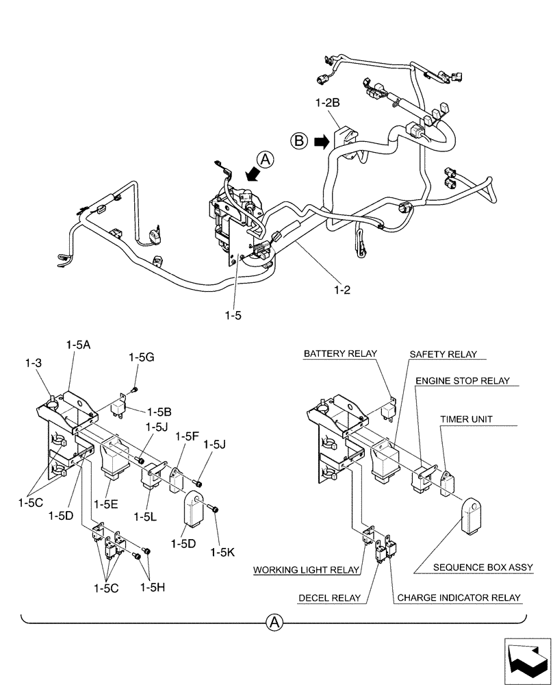 Схема запчастей Case CX36B - (01-098[02]) - ELEC ASSY, UPP - ANGLE DOZER (55) - ELECTRICAL SYSTEMS