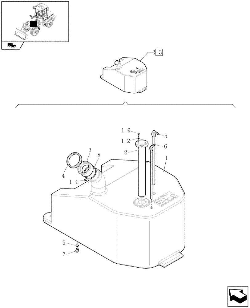 Схема запчастей Case 21E - (1.14.0[02]) - FUEL TANK (02) - ENGINE EQUIPMENT