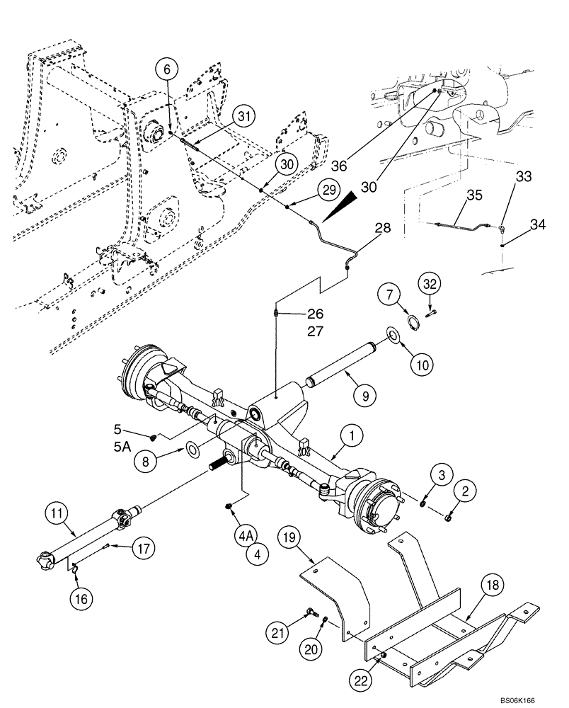 Схема запчастей Case 590SM - (06-01) - AXLE, FRONT DRIVE - MOUNTING (06) - POWER TRAIN