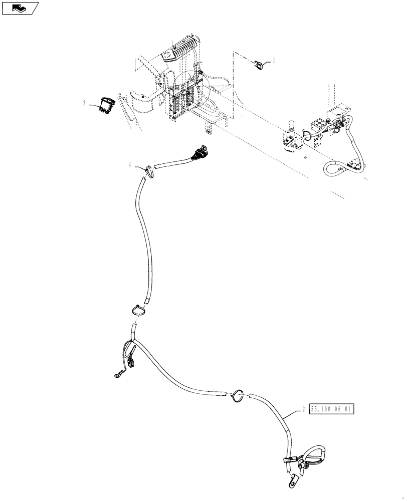 Схема запчастей Case 1121F - (55.100.06) - JOYSTICK ELECTRIC INSTALLATION - HVT ONLY (55) - ELECTRICAL SYSTEMS