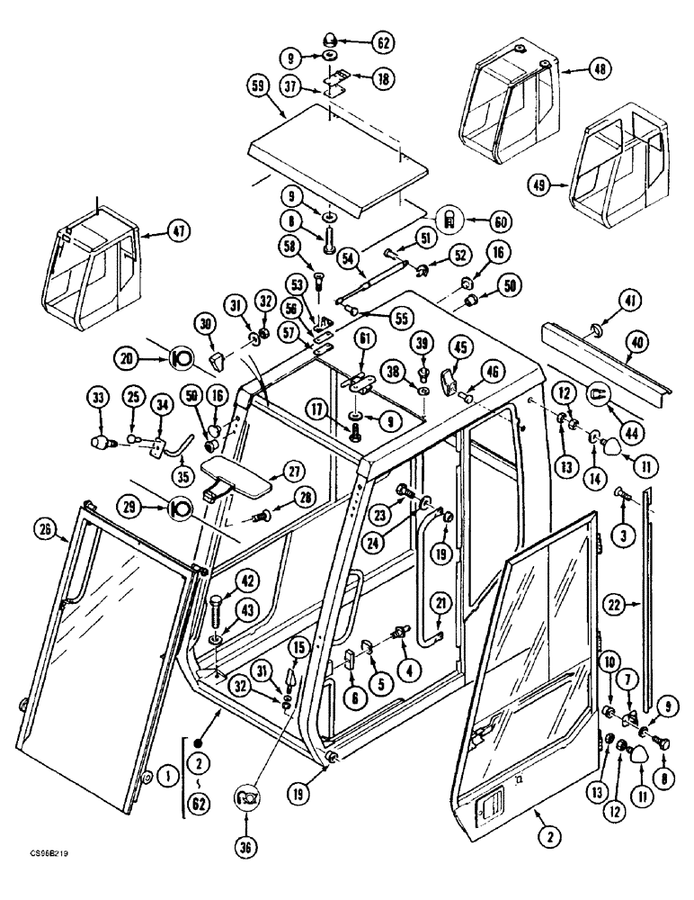 Схема запчастей Case 688BCK - (9E-18) - CAB - SHEET METAL OPENING ROOF (05.1) - UPPERSTRUCTURE CHASSIS/ATTACHMENTS