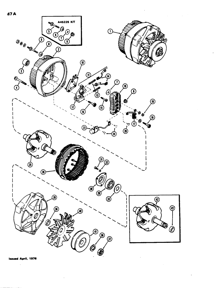 Схема запчастей Case 480B - (087A) - ALTERNATOR, DELCO 