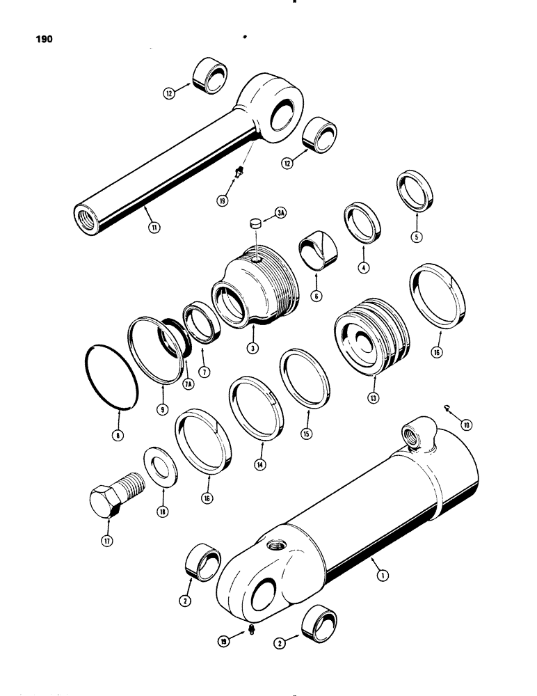 Схема запчастей Case 455B - (190) - G101232 ANGLE CYLINDER, ANGLE TILT DOZER (07) - HYDRAULIC SYSTEM