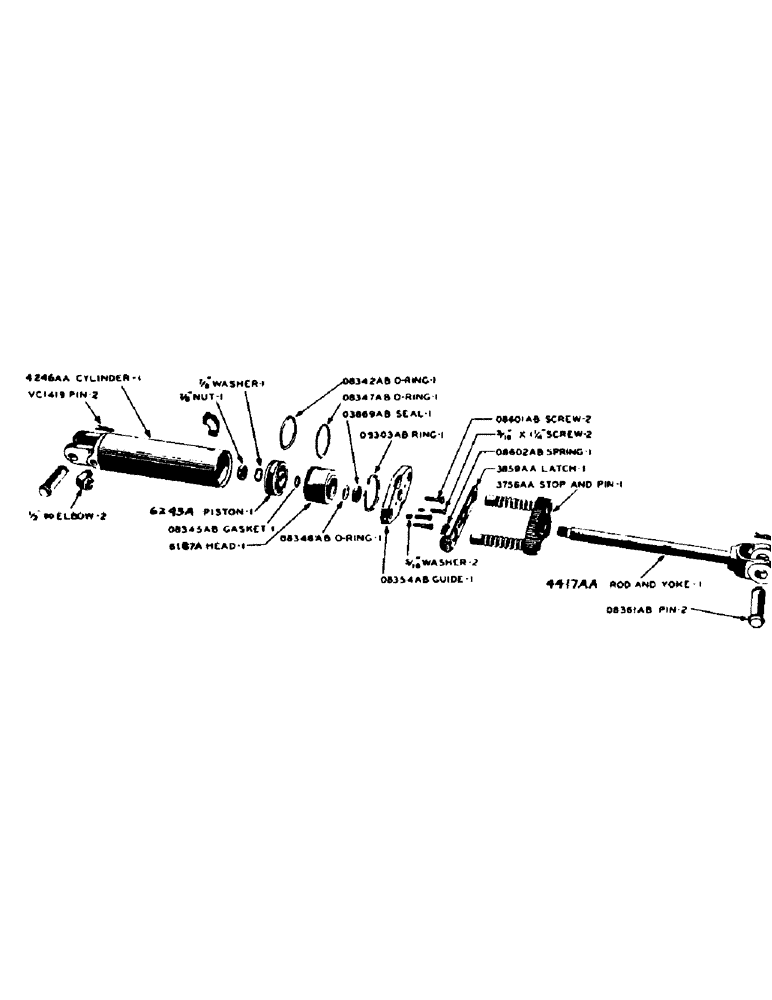 Схема запчастей Case 420 - (135) - B3785AA PORTABLE CYLINDER, 3-1/4 INCH X 8 INCH (35) - HYDRAULIC SYSTEMS