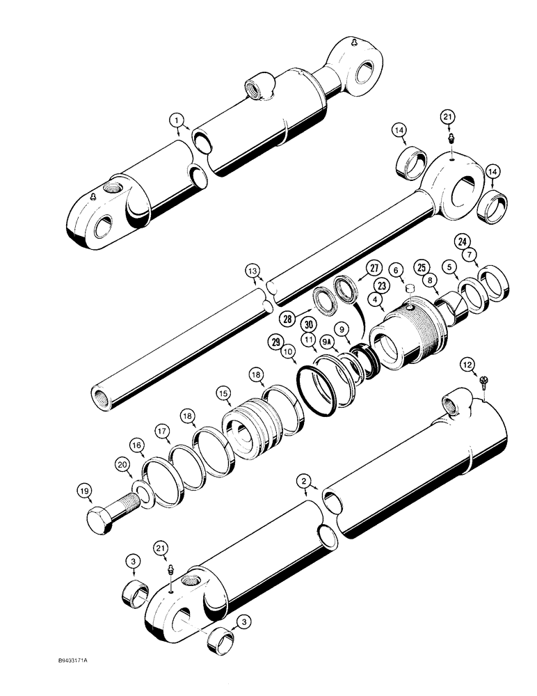 Схема запчастей Case 480F - (8-132) - G102835 BACKHOE BOOM CYLINDER (08) - HYDRAULICS