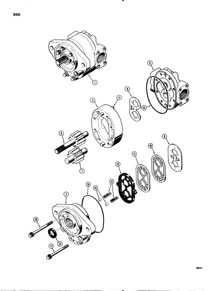 Схема запчастей Case 580C - (300) - CESSNA HYDRAULIC PUMP (08) - HYDRAULICS