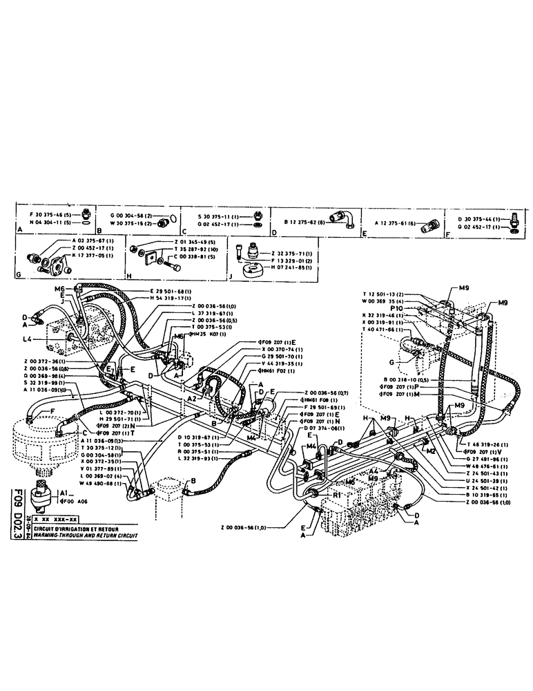 Схема запчастей Case 160CL - (110) - WARMING THROUGH AND RETURN CIRCUIT (07) - HYDRAULIC SYSTEM