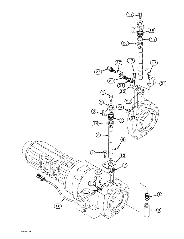 Схема запчастей Case 570LXT - (7-004) - REAR DRIVE AXLE, PARKING BRAKE (07) - BRAKES