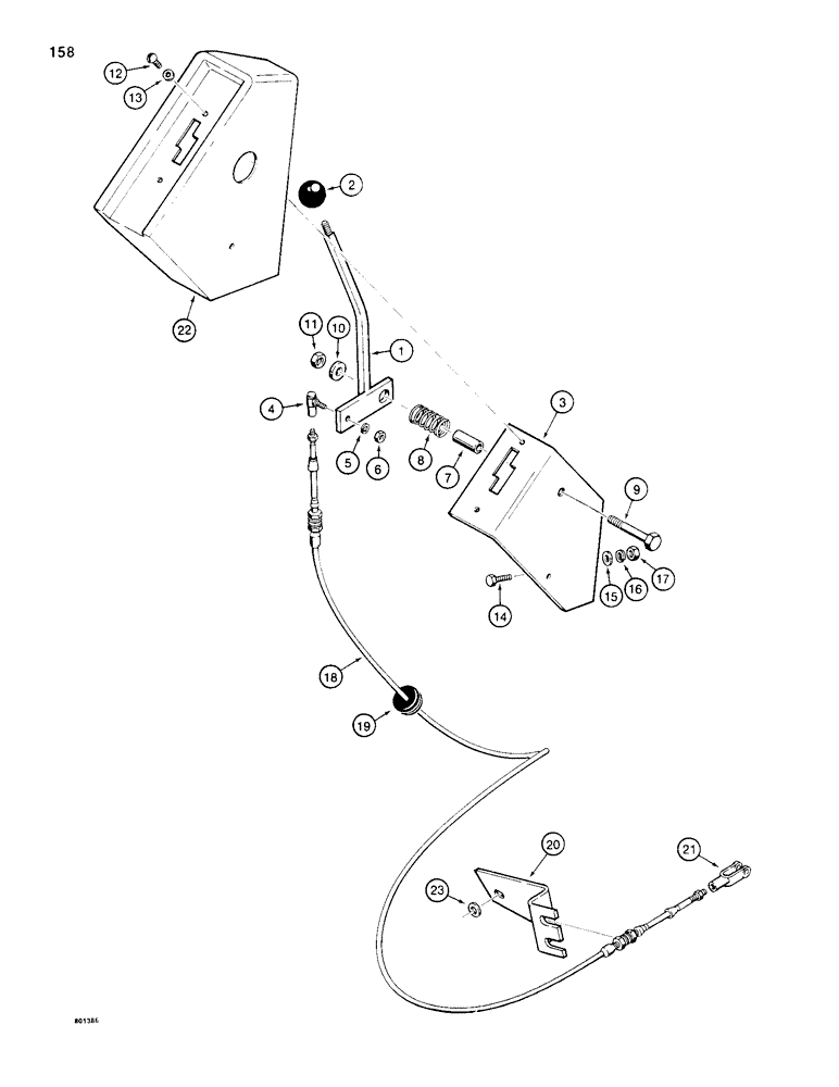 Схема запчастей Case 680H - (158) - TRANSMISSION RANGE CONTROL (06) - POWER TRAIN