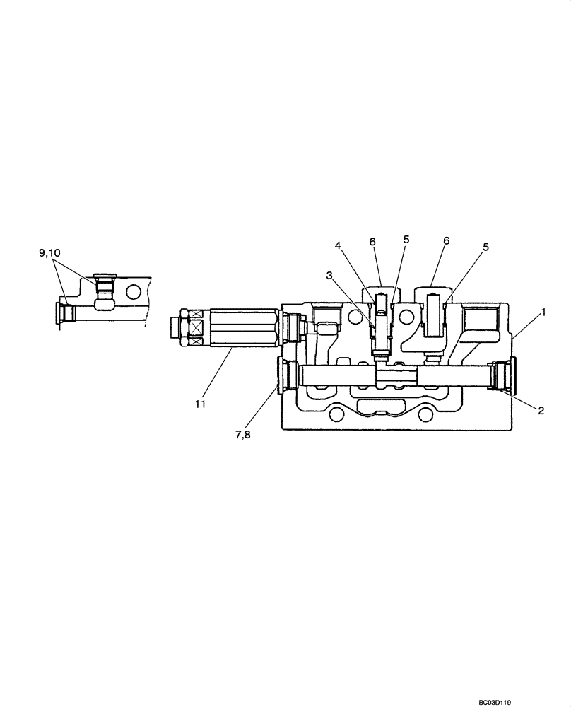 Схема запчастей Case CX31 - (08-47[00]) - VALVE ASSY - INLET (CX31 ASN PW10 - 22001) (08) - HYDRAULICS