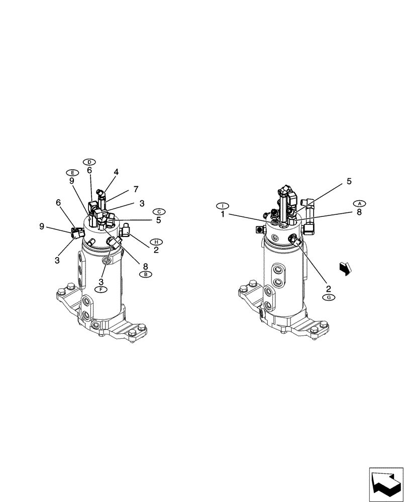 Схема запчастей Case CX31B - (01-038[00]) - HYD LINES, SWIVEL, ANGLE DOZER (35) - HYDRAULIC SYSTEMS