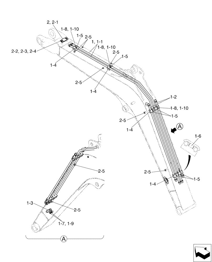 Схема запчастей Case CX50B - (03-007) - HYD LINES, BOOM (35) - HYDRAULIC SYSTEMS