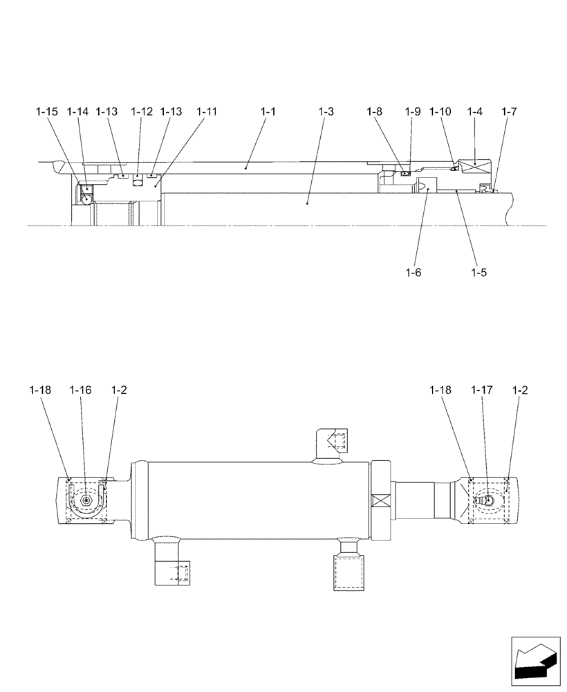 Схема запчастей Case CX17B - (02-017[02]) - CYLINDER INSTAL - DOZER (35) - HYDRAULIC SYSTEMS