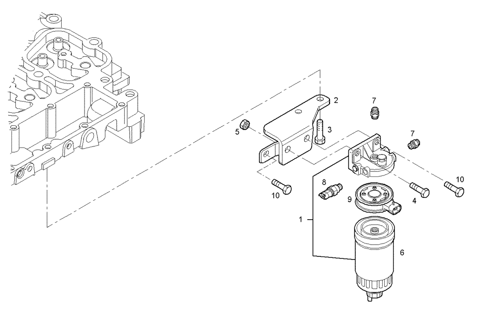 Схема запчастей Case F4GE9454K J604 - (2000.128) - FUEL FILTER 