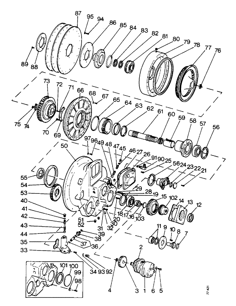 Схема запчастей Case 850 - (B01-1) - TORQUE CONVERTER (03) - TRANSMISSION