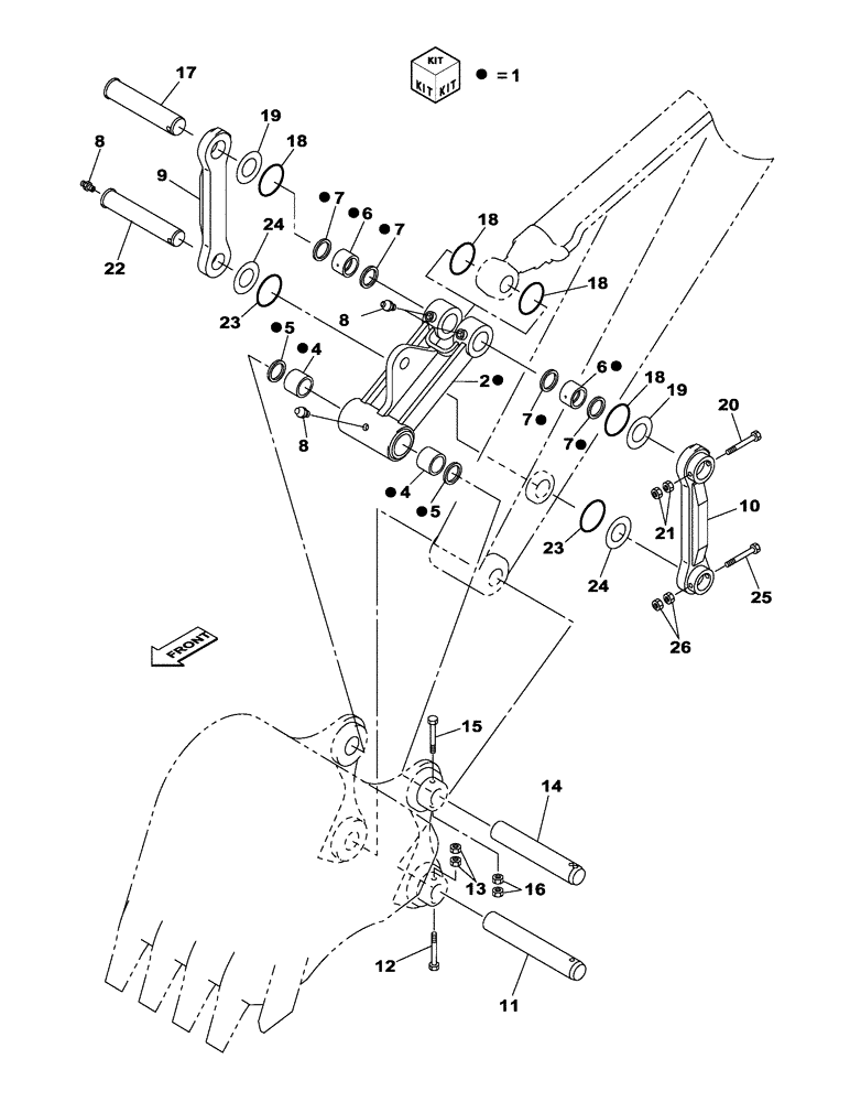 Схема запчастей Case CX470C - (09-300-00[01]) - BUCKET CONTROL (05.1) - UPPERSTRUCTURE CHASSIS/ATTACHMENTS