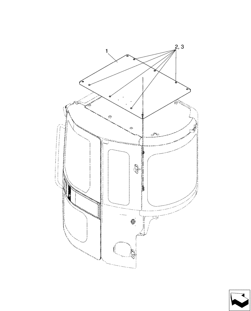 Схема запчастей Case CX36B - (01-072[00]) - GUARD ASSY, HEAD (90) - PLATFORM, CAB, BODYWORK AND DECALS