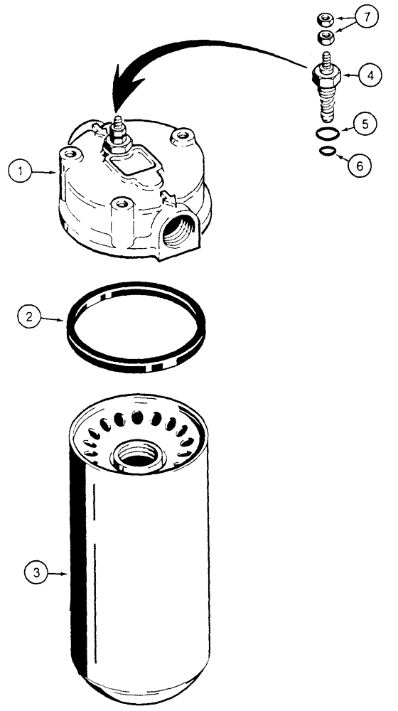 Схема запчастей Case 960 - (08-61) - FILTER ASSY OIL RETURN (08) - HYDRAULICS