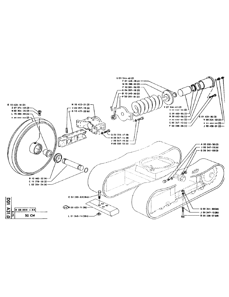 Схема запчастей Case 90CL - (050) - NO DESCRIPTION PROVIDED (04) - UNDERCARRIAGE