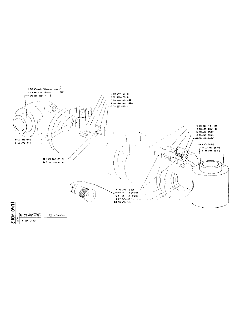 Схема запчастей Case 75P - (091) - CYLINDER 52X95 C400 (07) - HYDRAULIC SYSTEM