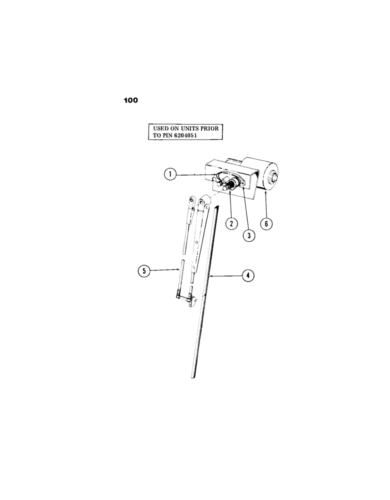 Схема запчастей Case 980B - (100) - WINDSHIELD WIPER KITS, USED ON UNITS PRIOR TO PIN 6204051, USED ON UNITS W/ PIN6204051 THRU 6204069 (05) - UPPERSTRUCTURE CHASSIS