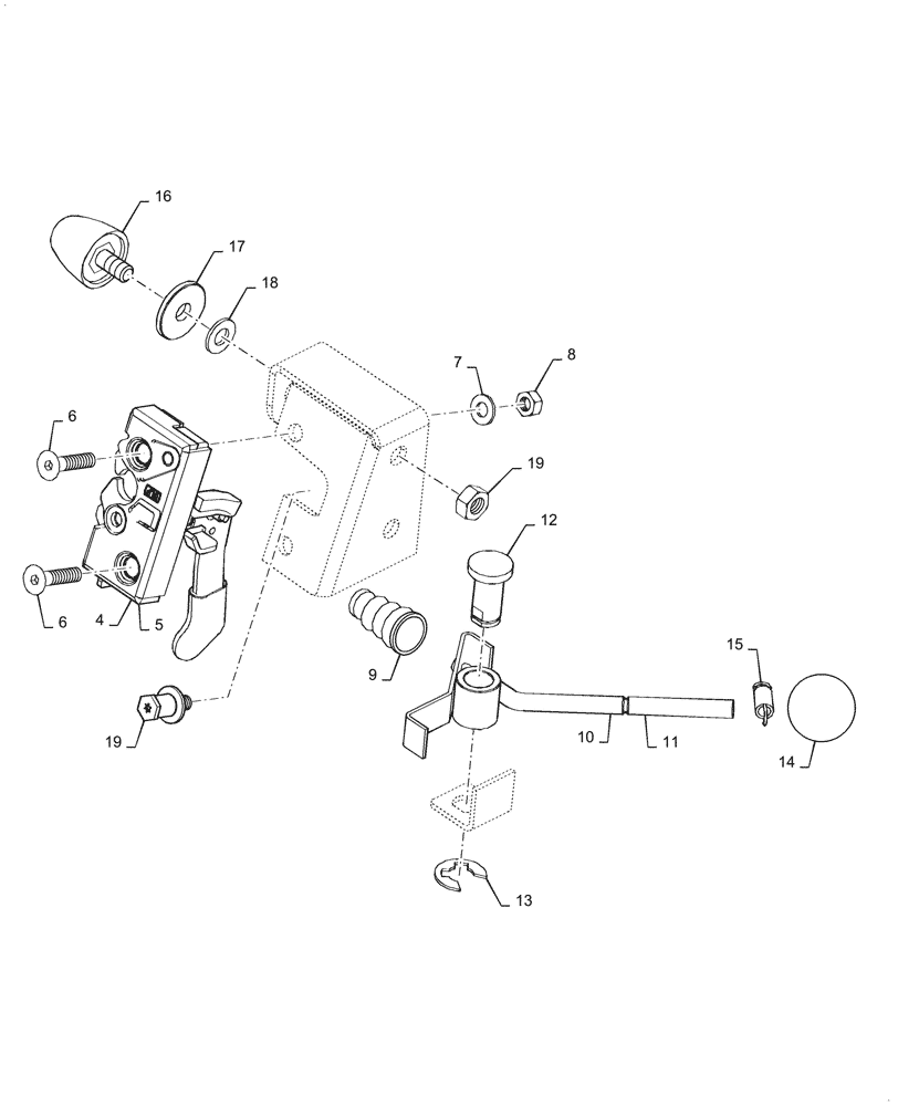 Схема запчастей Case 850K - (09-27) - CAB - LATCH, DOOR (09) - CHASSIS/ATTACHMENTS