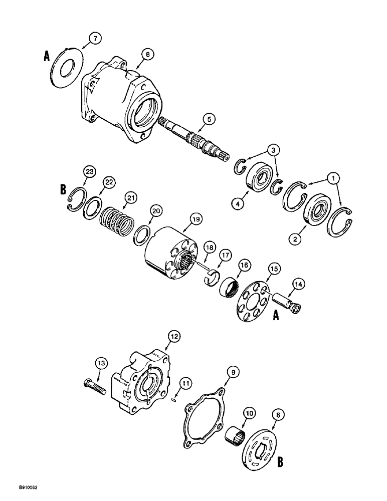 Схема запчастей Case 560 - (8-152) - PLOW MOTOR ASSEMBLY - H674364, P85 PLOW (08) - HYDRAULICS