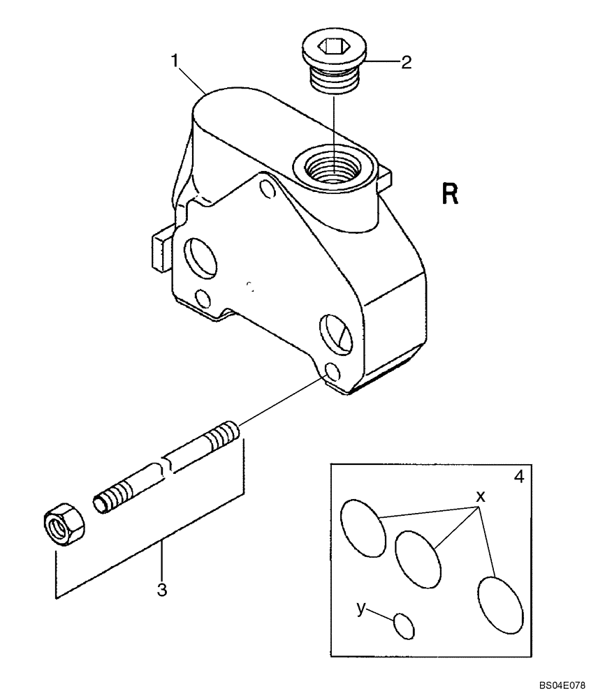 Схема запчастей Case 590SM - (08-43B) - VALVE SECTION - OUTLET (WITH PILOT CONTROLS) (08) - HYDRAULICS